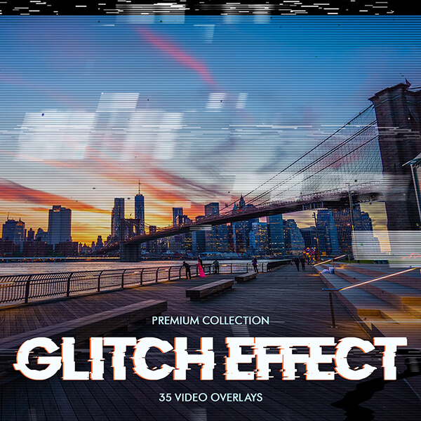 banner video overlays glitch effect