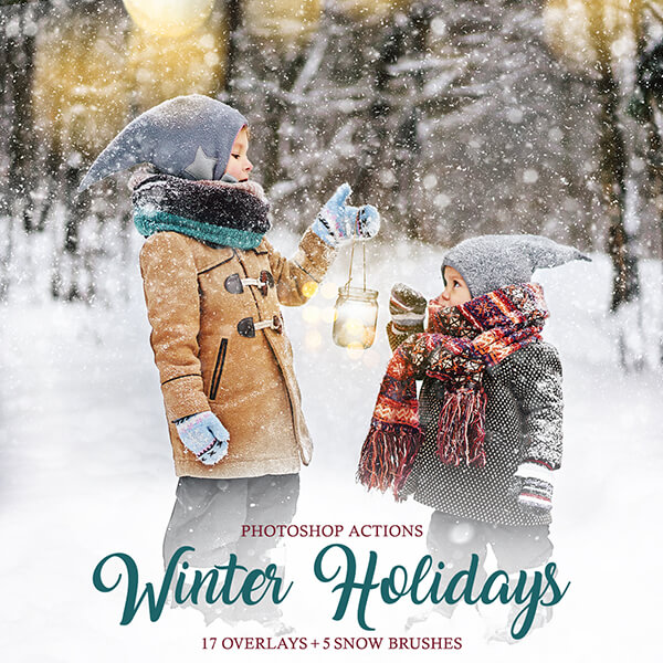 banner ps actions winter holidays